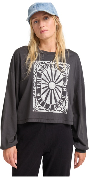 2025 Billabong Womens Trip Around Long Sleeve T-Shirt EBJZT00491 - Off Black
